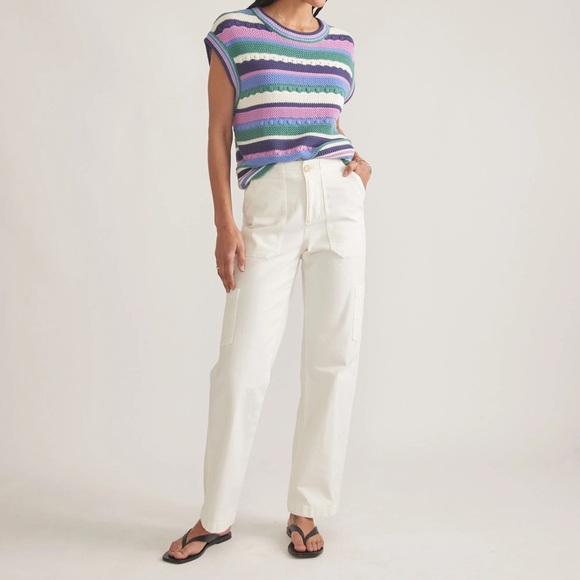 Marine Layer Pants - Marine Layer Aria Utility Pants in Ecru White